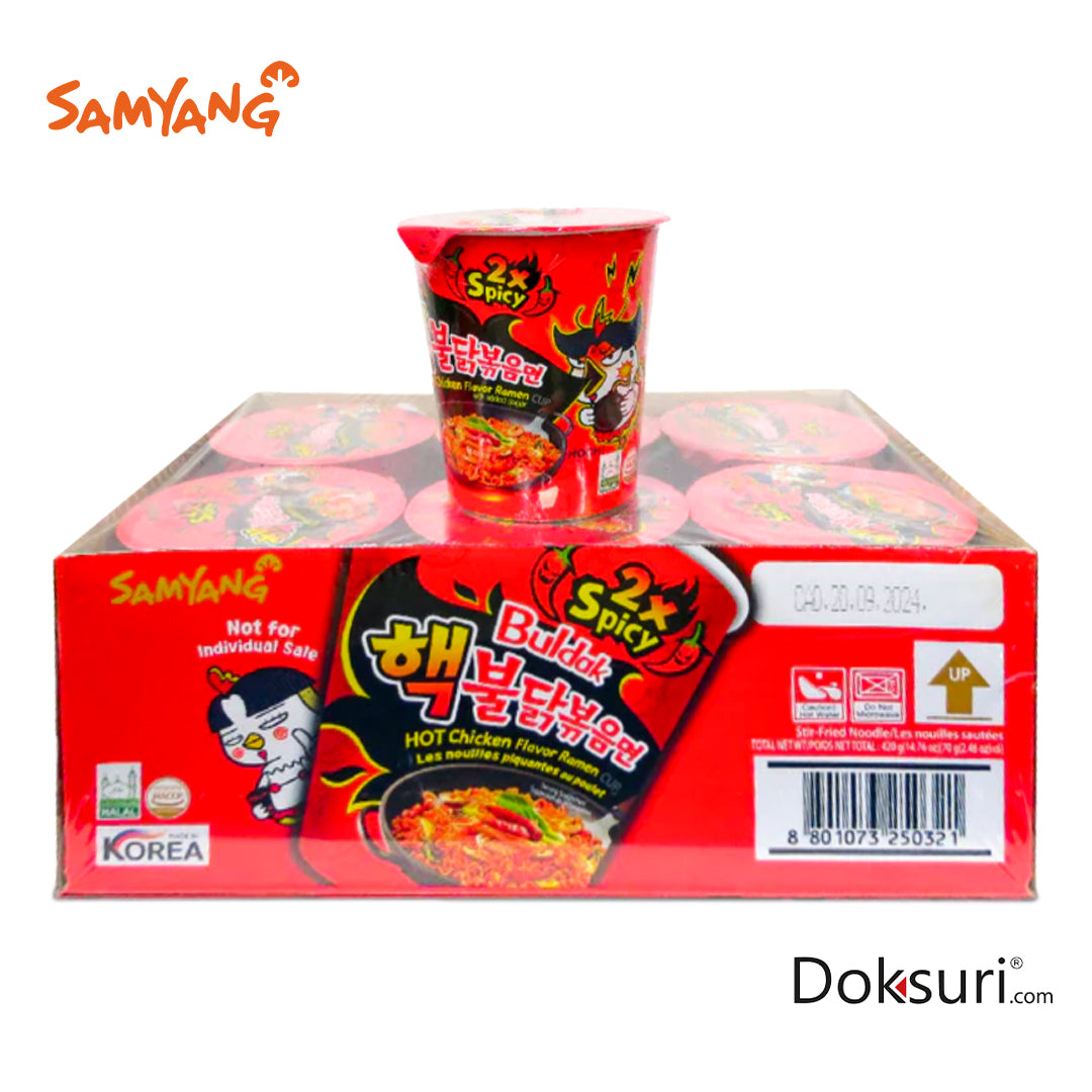Samyang Hot Chicken Cup 2x Spicy 70g Pack 6pz