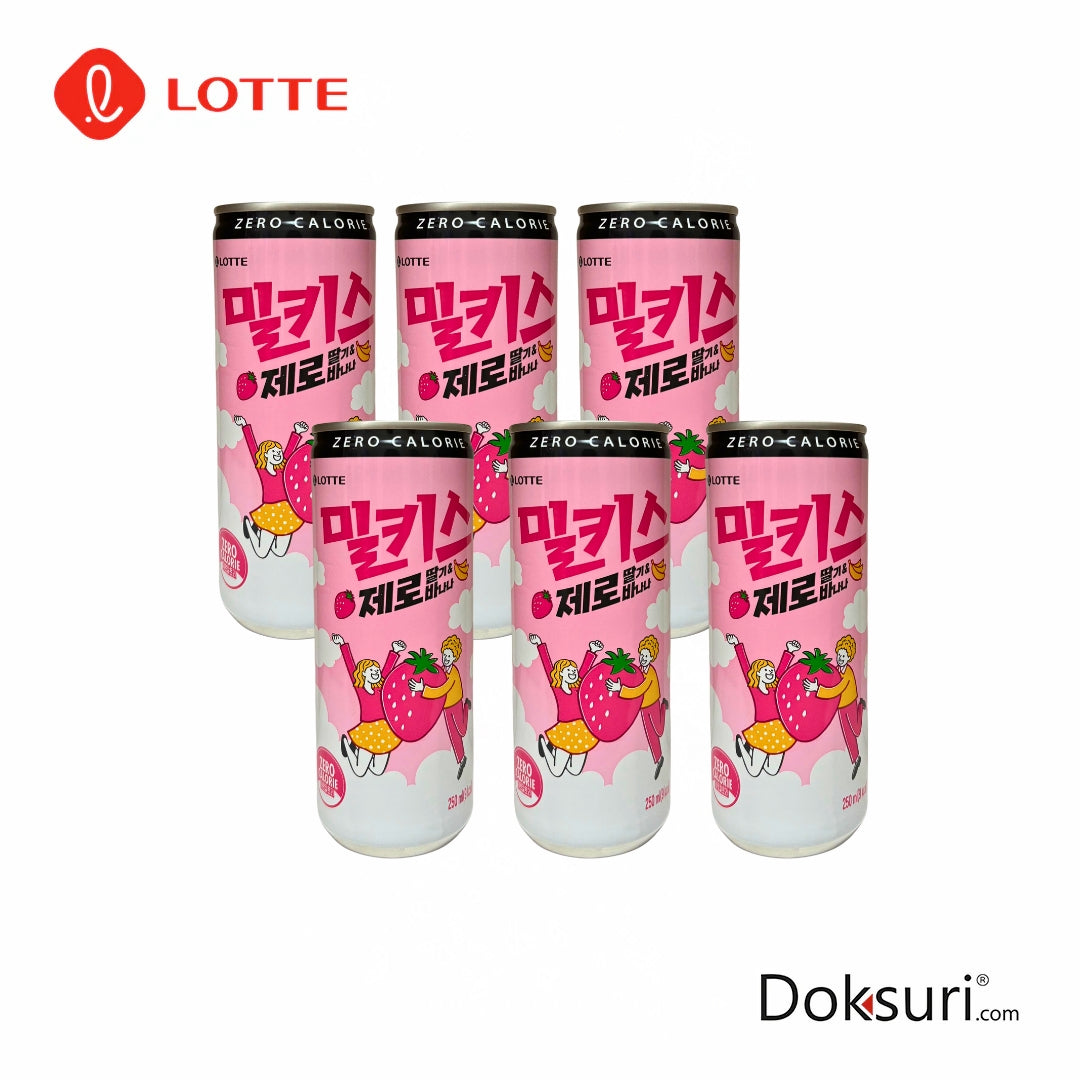 Lotte Milkis Fresa Zero 250ml 6pzs