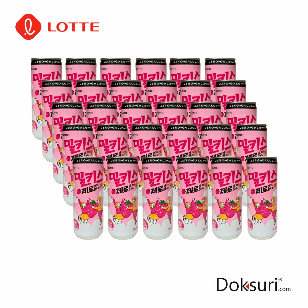 Lotte Milkis Fresa Zero 250ml Caja 30pzs