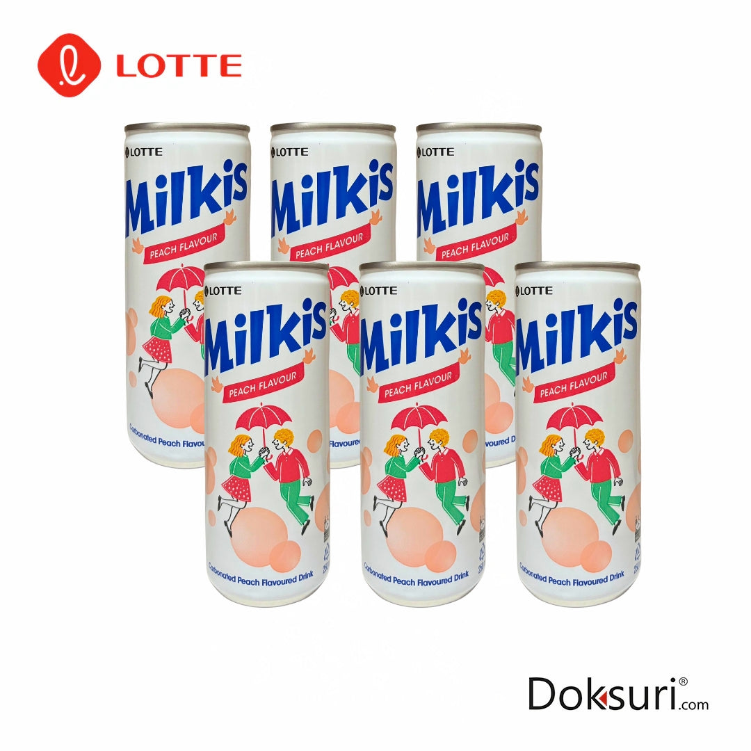 Lotte Milkis Durazno 250 ml 6 Pzs