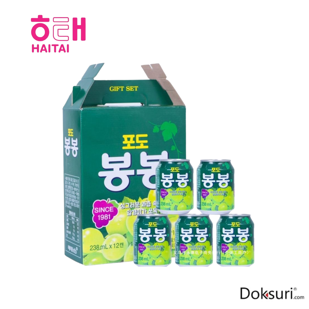 Blister con 12 piezas de Haitai Bon Bon Uva 238ml