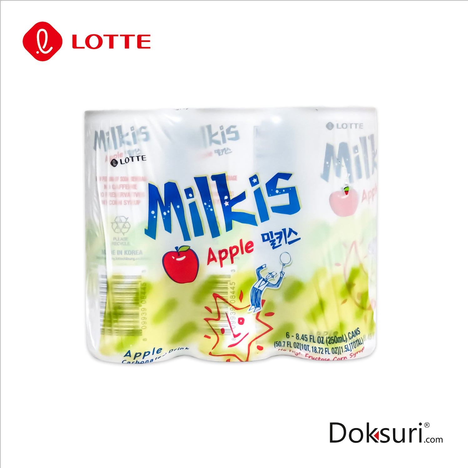 Lotte Milkis Manzana 250 ml - 6 Pack