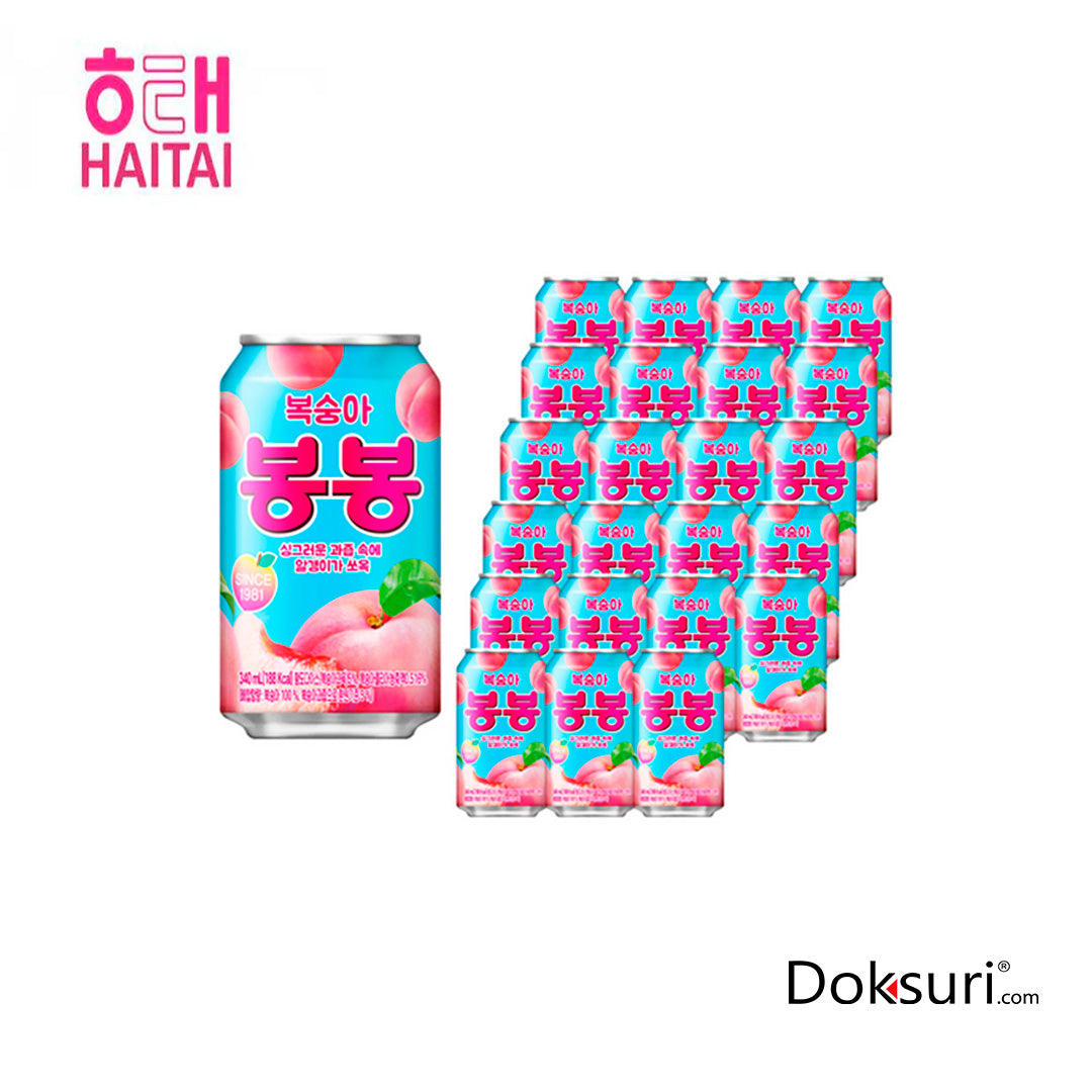 Haitai Bong Bong Durazno 340ml Caja 24 pza