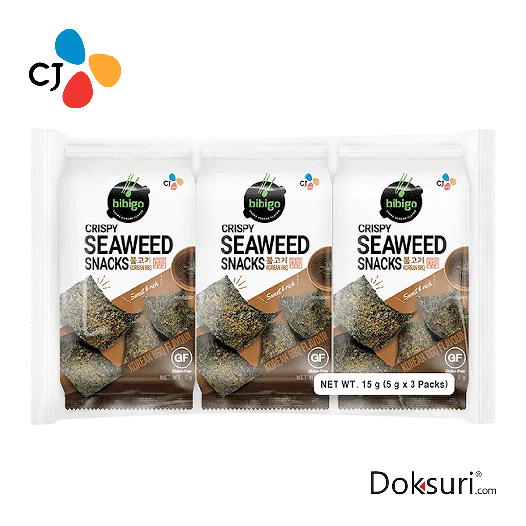 CJ Bibigo Snack Seaweed BBQ 5g Paquete 3pz