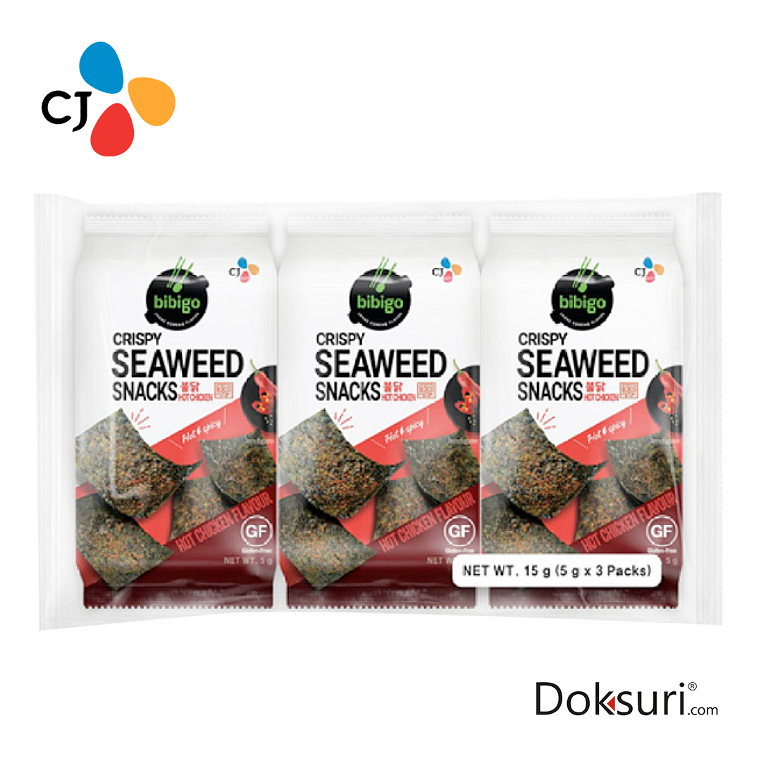 CJ Bibigo Snack Seaweed Hot Chicken 5g Paquete 3pz