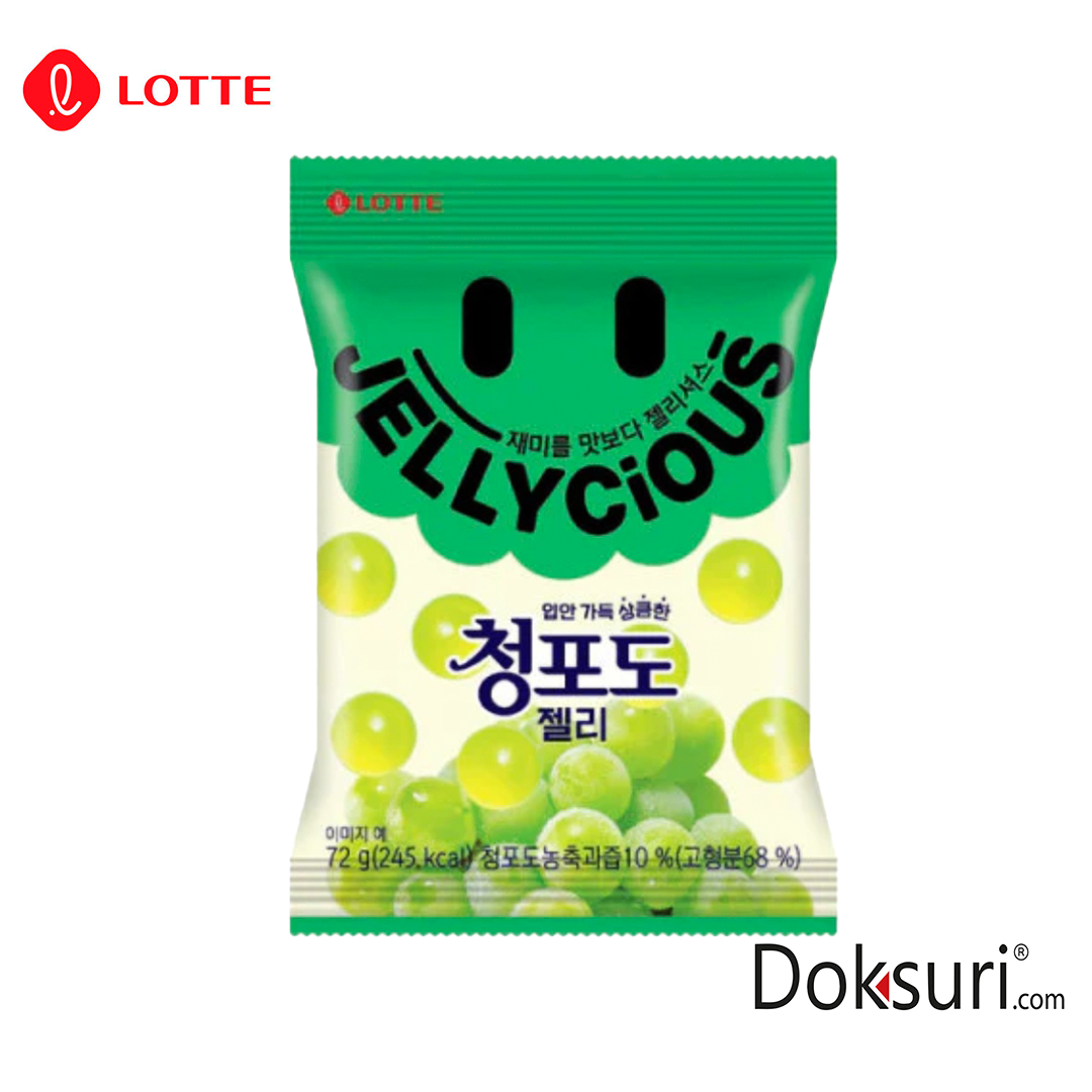 Lotte Gomitas Jellycious Sabor Uva Verde 72g