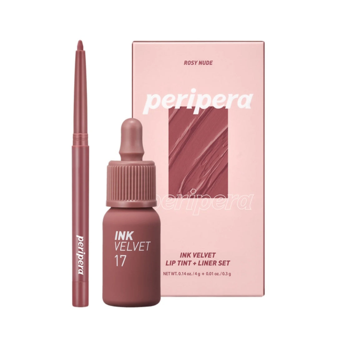 Peripera Ink Velvet + Lip Liner Set 01 Rosy Nude