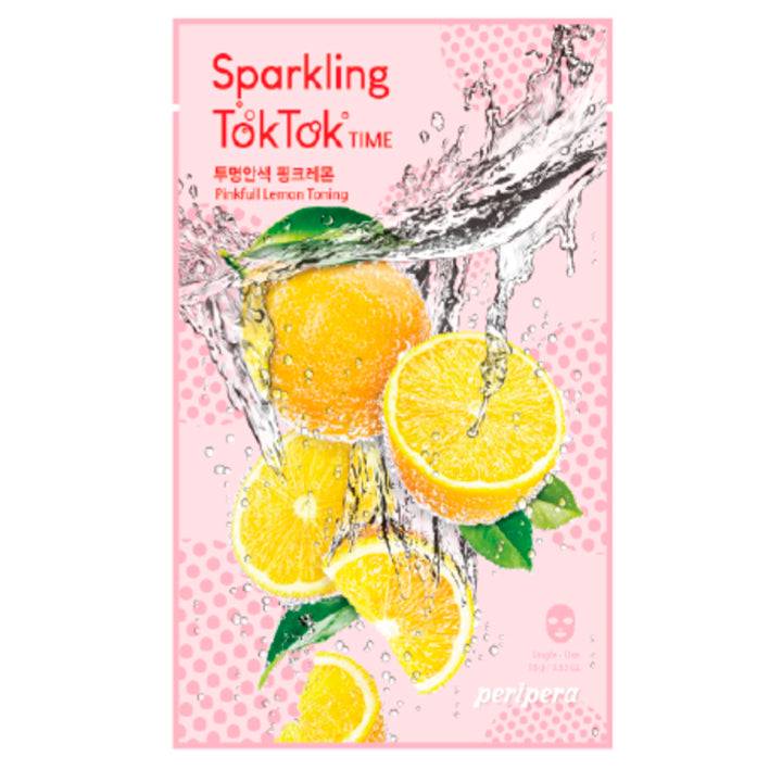 Peripera Sparkling Toktok Time Mask Sheet #2 Pinkfull Lemon Toning